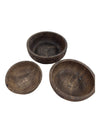 Vintage African Folk Art Hand Carved Wooden Bowls