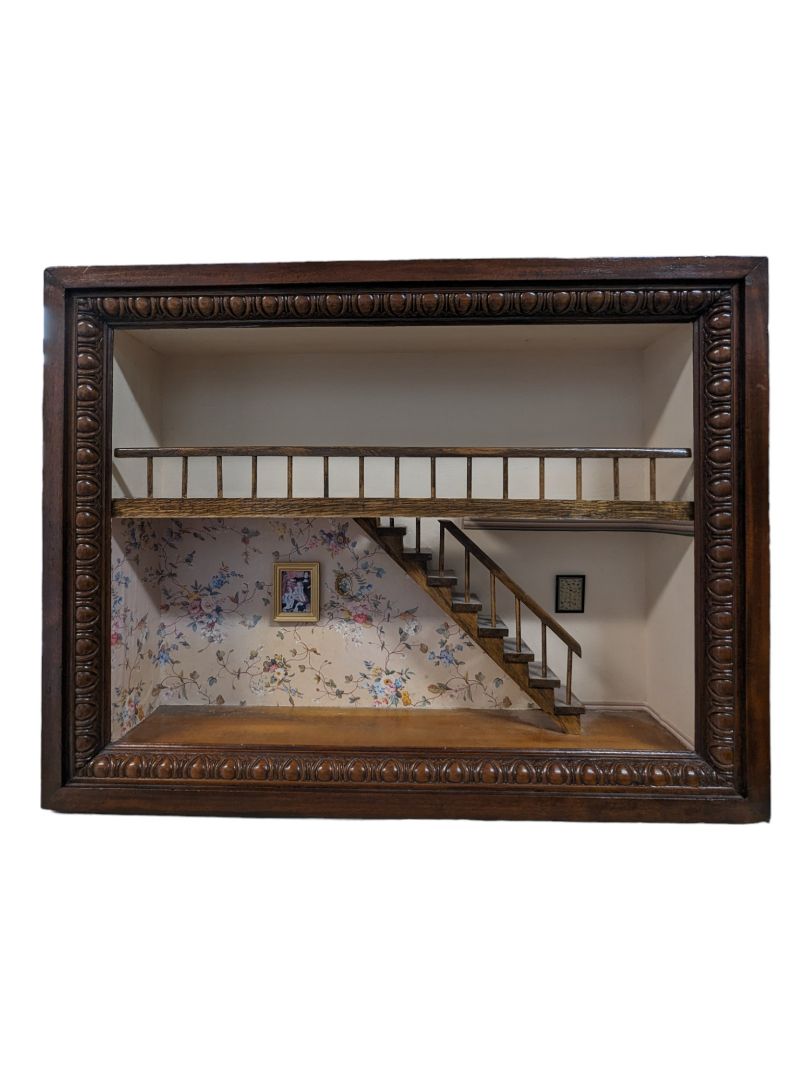 Vintage 3D Shadow Box Victorian Parlor Dollhouse