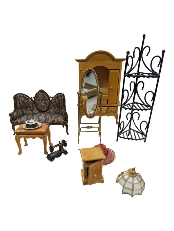 Vintage 3D Shadow Box Victorian Parlor Dollhouse
