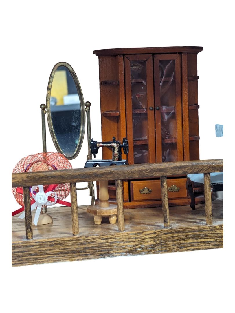 Vintage 3D Shadow Box Victorian Parlor Dollhouse