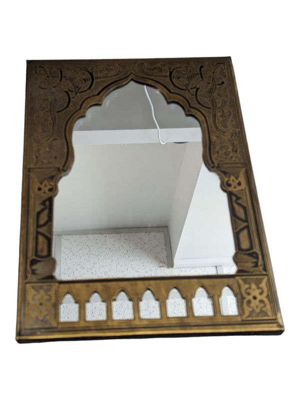 Vintage Moroccan Metal/Brass Ornate MIRROR Wall Hanging