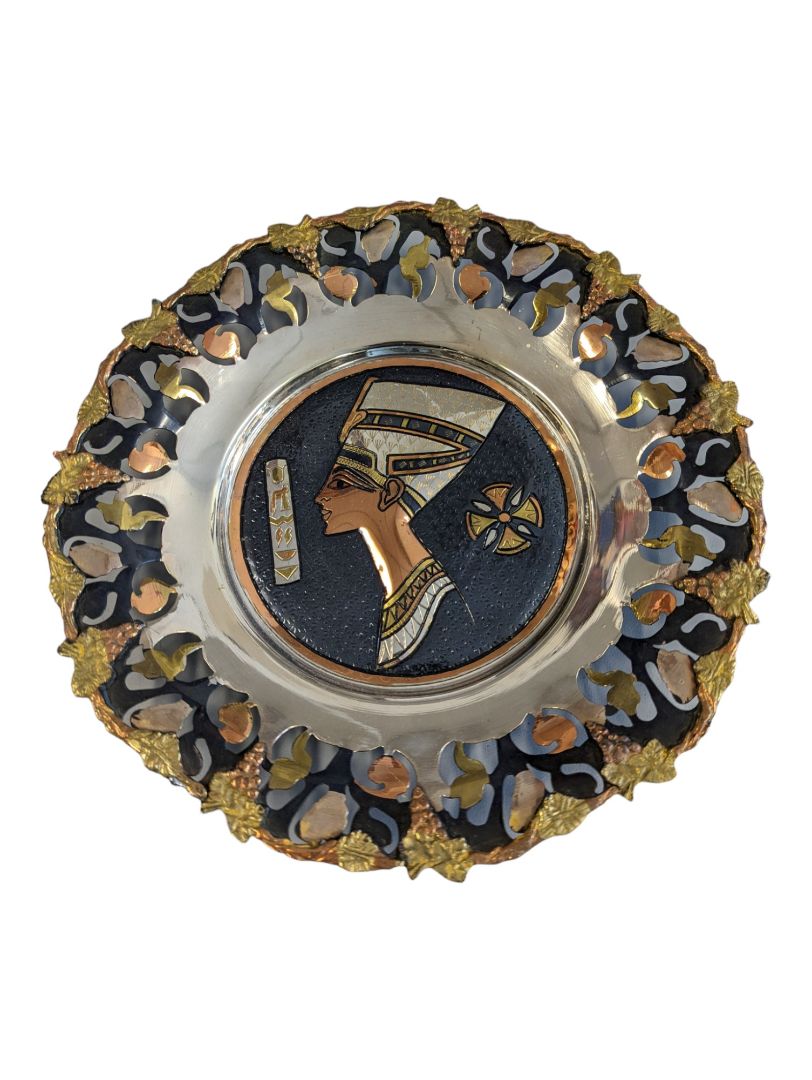 Vintage Egyptian style Metal Decorative Plate