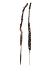 Tuareg African tribal art. Spear in wood, leather and metal. African spear