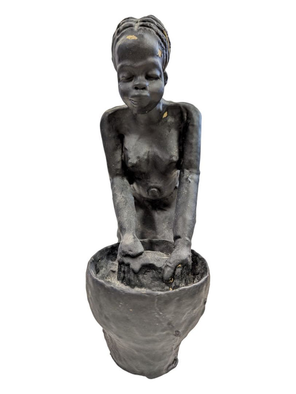 Beautiful African Cast Sculpture-Woman