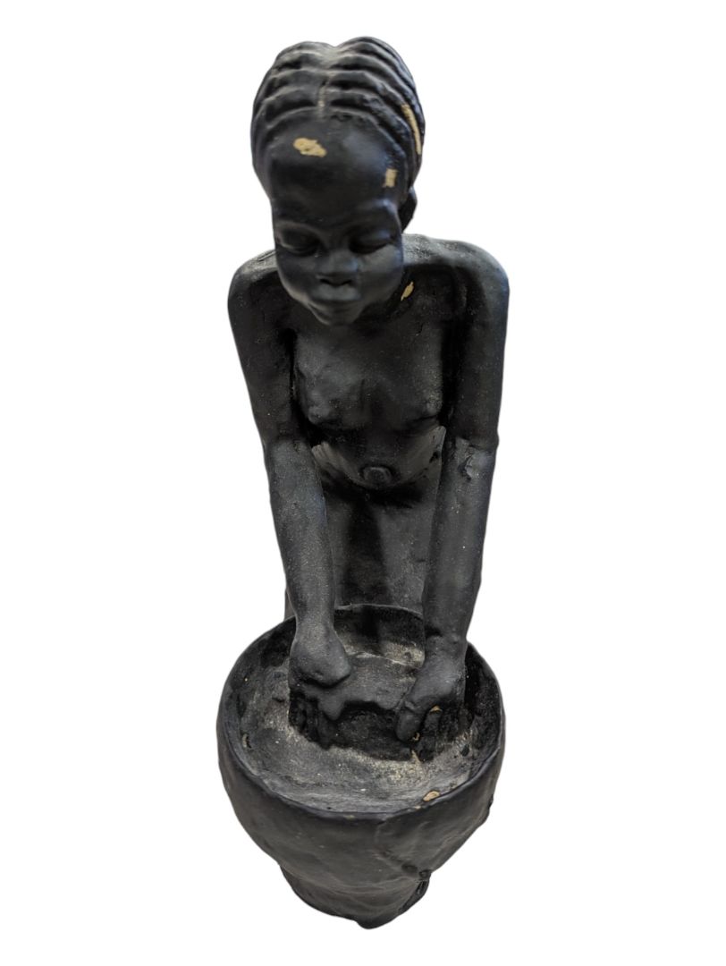 Beautiful African Cast Sculpture-Woman