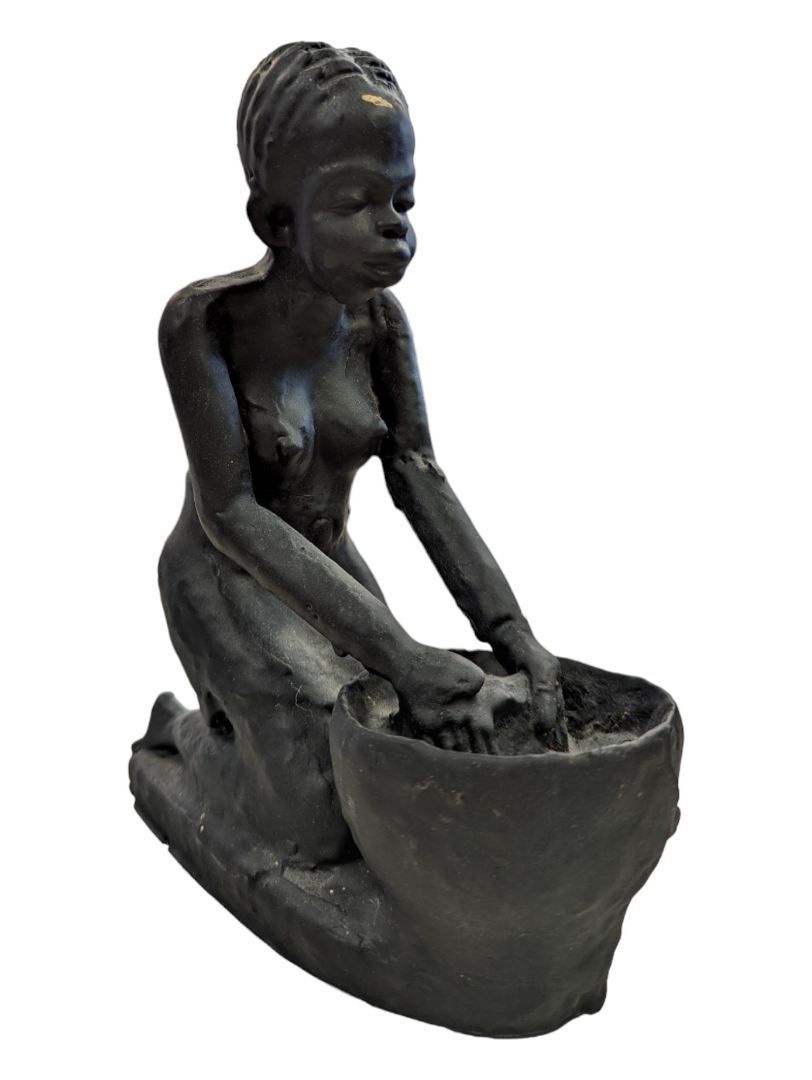 Beautiful African Cast Sculpture-Woman