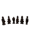 Set (6) Different Hand Carved Wooden African Sculpture-Figurines
