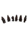 Set (6) Different Hand Carved Wooden African Sculpture-Figurines