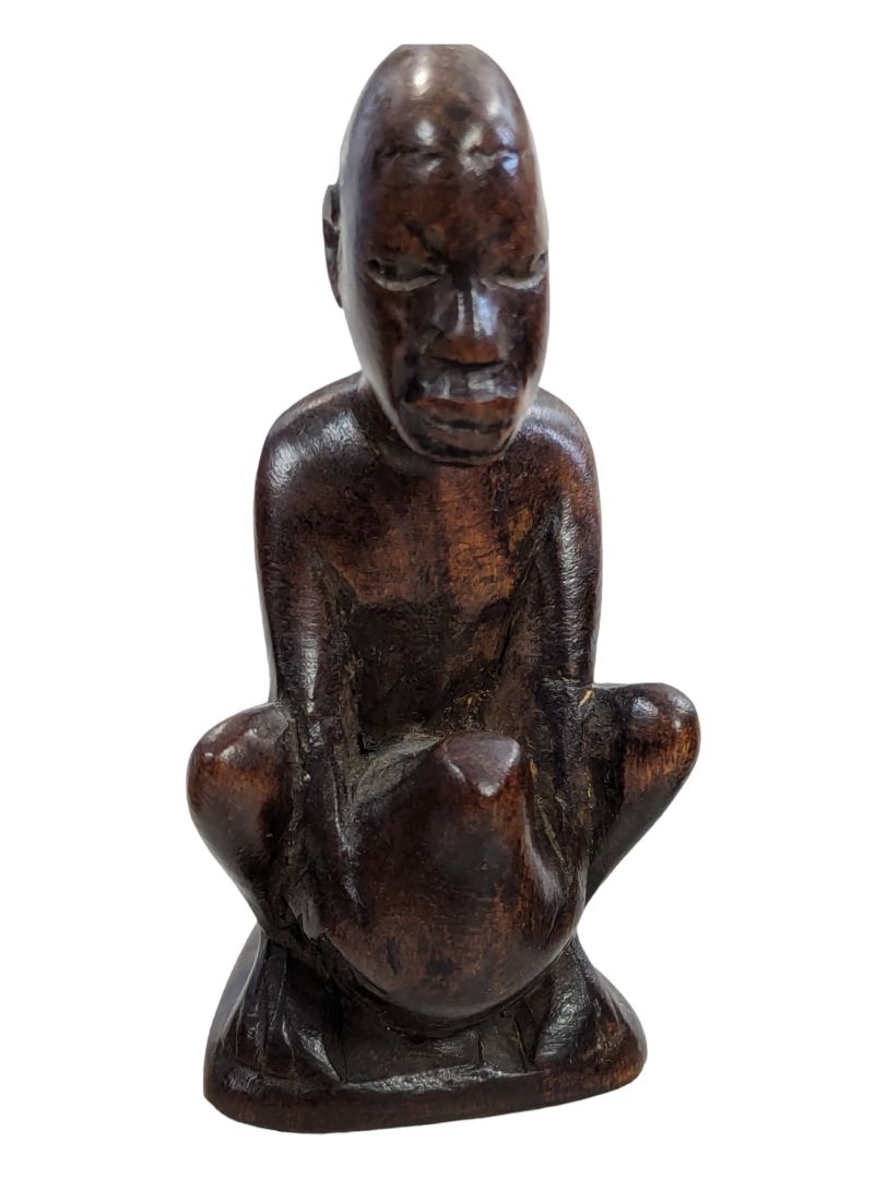Set (6) Different Hand Carved Wooden African Sculpture-Figurines