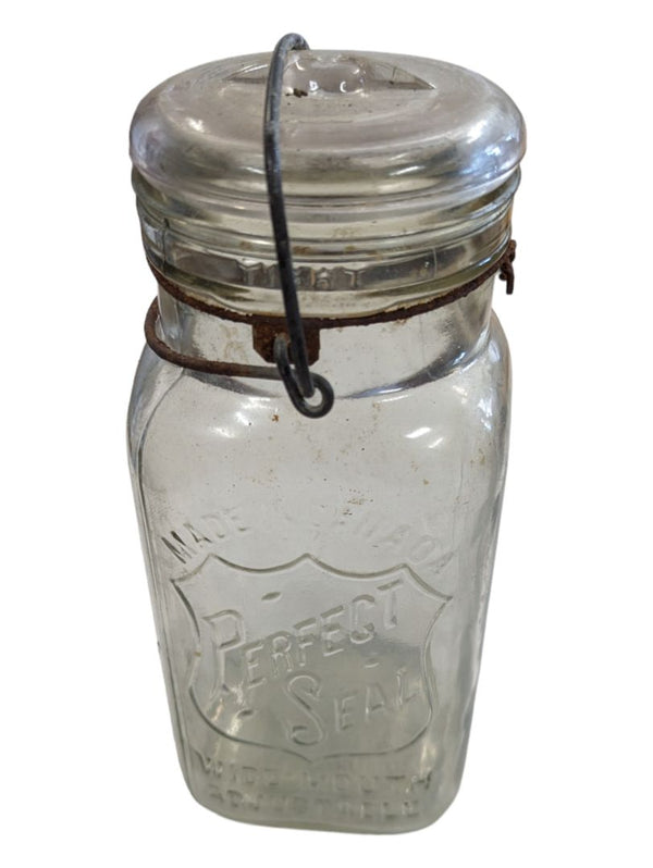 Antique 1930s PERFECT SEAL Swinging Arm Glass Mason Jar