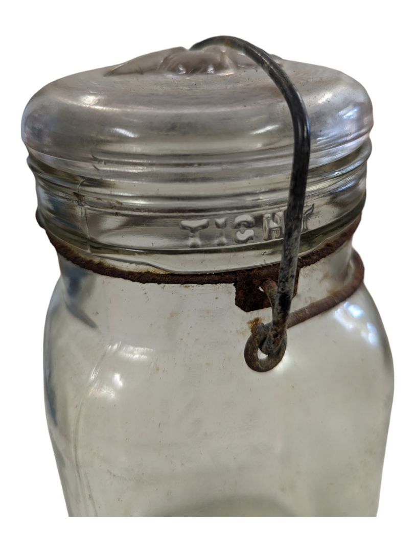 Antique 1930s PERFECT SEAL Swinging Arm Glass Mason Jar