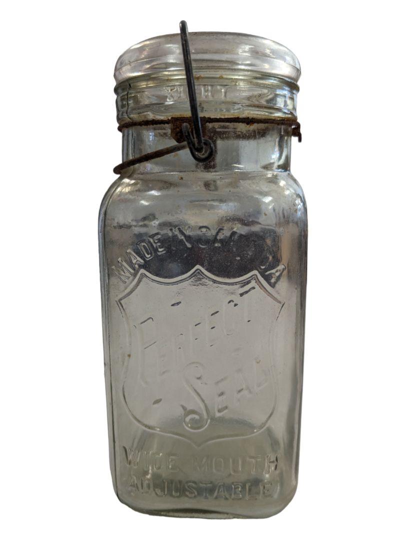 Antique 1930s PERFECT SEAL Swinging Arm Glass Mason Jar
