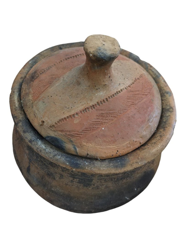 Antique Terracotta Clay Pot with Lid