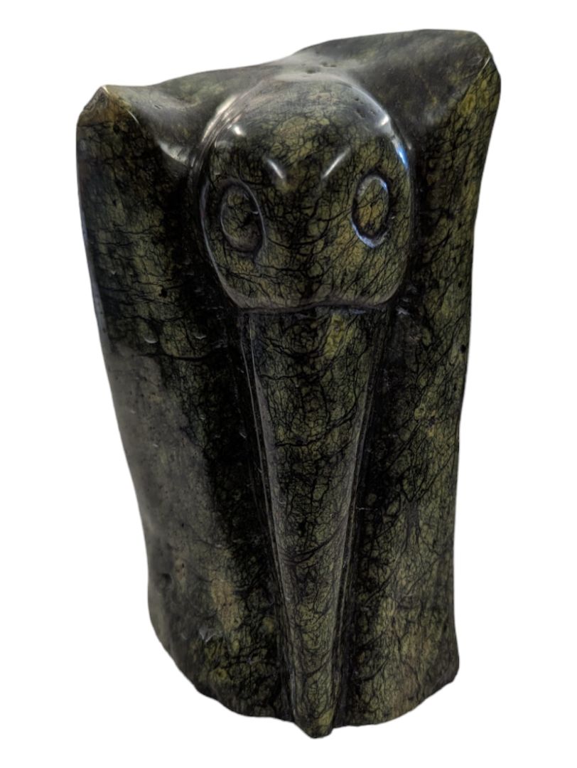 Vintage Stone Carving Bird Sculpture