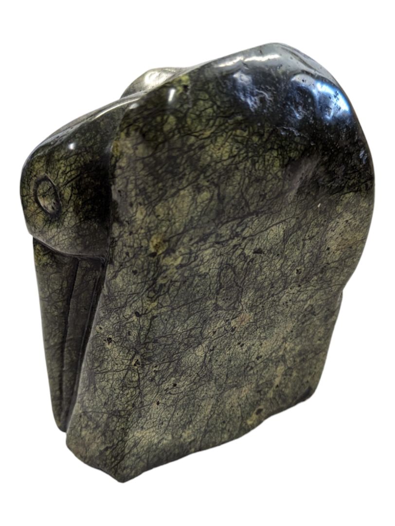 Vintage Stone Carving Bird Sculpture