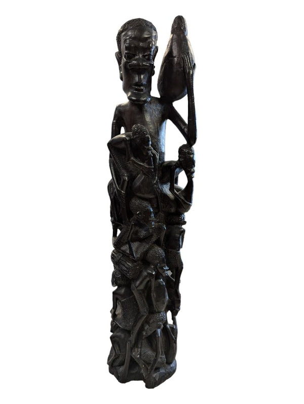 One Piece Ebony "Tree of Life" Mid-Century Sculpture