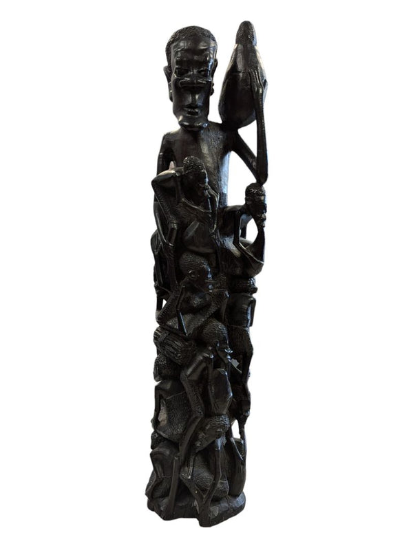 One Piece Ebony "Tree of Life" Mid-Century Sculpture