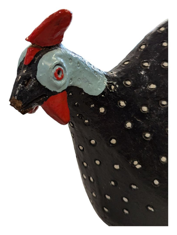 15" Chicken Folk Art Pottery South African Guinea Fowl