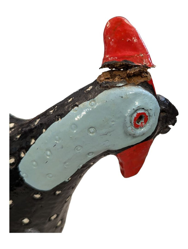 15" Chicken Folk Art Pottery South African Guinea Fowl
