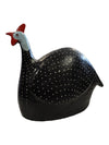 12.5" Chicken Folk Art Pottery South African Guinea Fowl