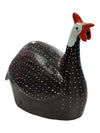 12.5" Chicken Folk Art Pottery South African Guinea Fowl