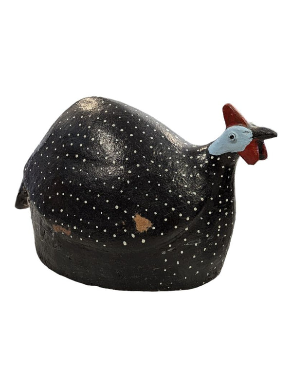 8" Chicken Folk Art Pottery South African Guinea Fowl