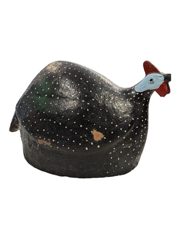 8" Chicken Folk Art Pottery South African Guinea Fowl