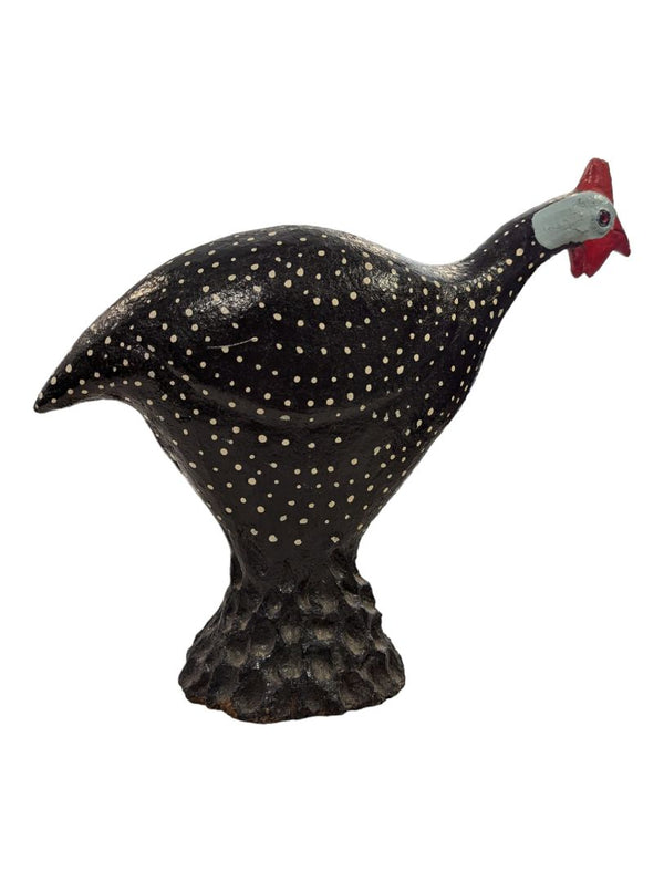 10" Chicken Folk Art Pottery South African Guinea Fowl