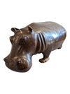 Solid Teak Carved Hippopotamus Sculpture