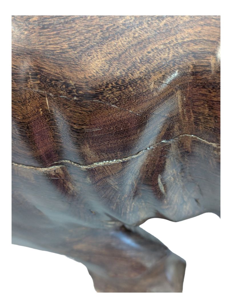 Solid Teak Carved Hippopotamus Sculpture