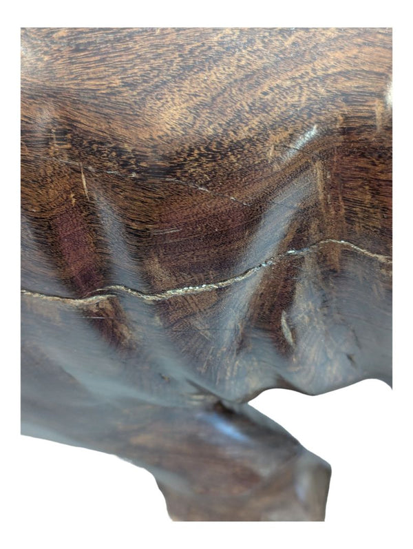 Solid Teak Carved Hippopotamus Sculpture