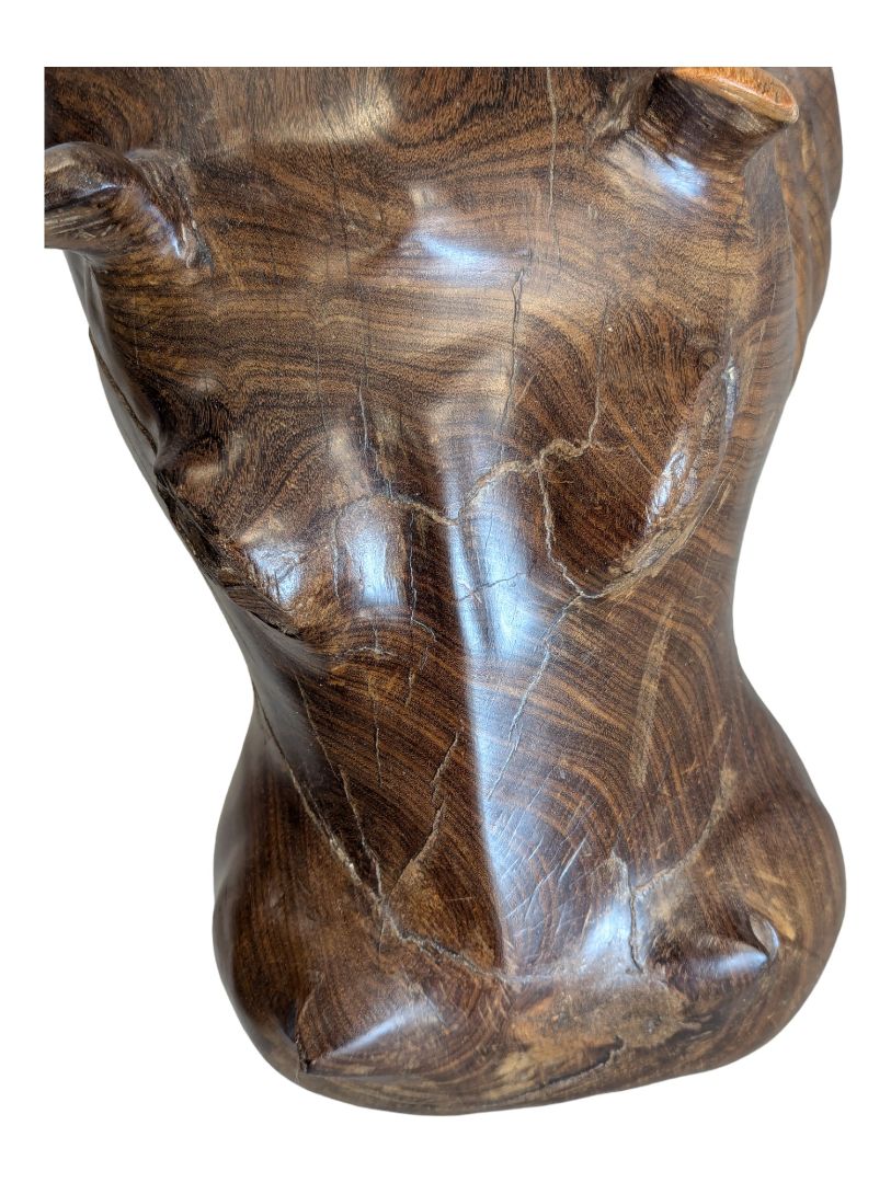 Solid Teak Carved Hippopotamus Sculpture