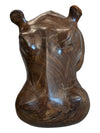 Solid Teak Carved Hippopotamus Sculpture