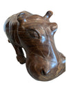 Solid Teak Carved Hippopotamus Sculpture