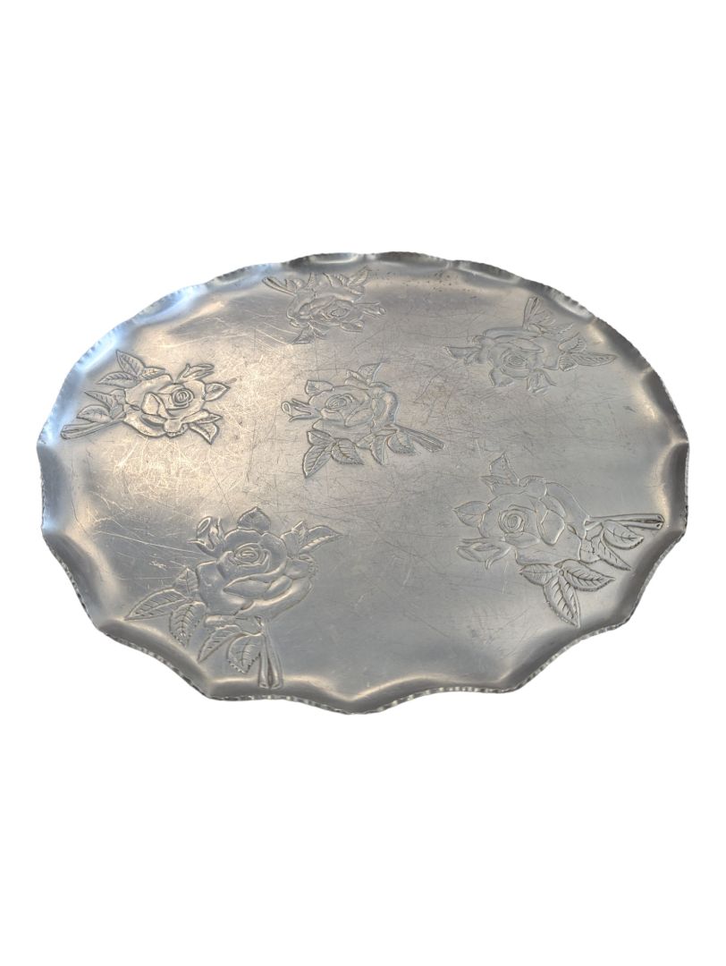 Vintage Mid-Century Hammered Aluminum Serving Tray