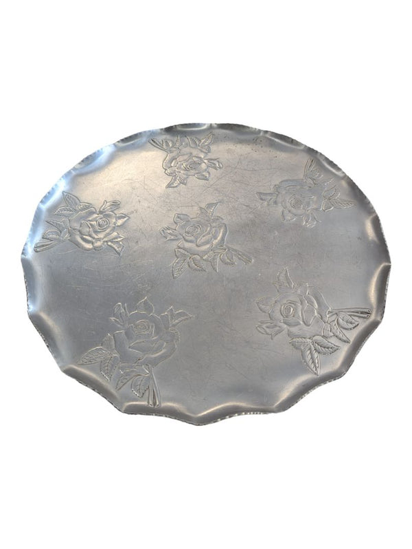 Vintage Mid-Century Hammered Aluminum Serving Tray