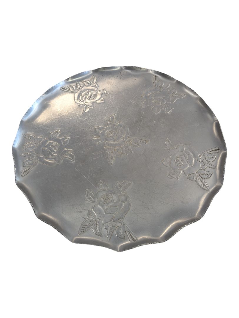 Vintage Mid-Century Hammered Aluminum Serving Tray