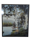 (SET OF TWO) Vintage Signed WALLACE NUTTING Through the Birch Trees Hand Tinted Print Framed