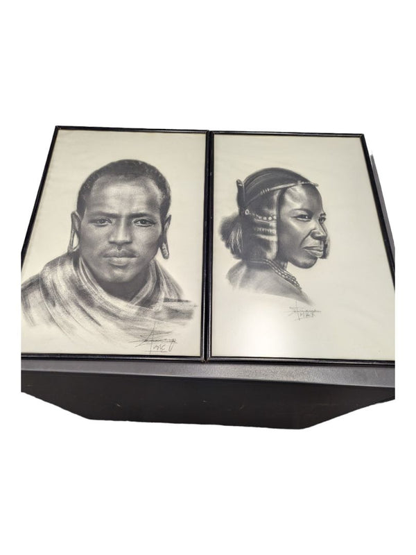 Vintage Pencil Art-Set, Man and Woman