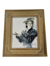 Harrison Fisher Vintage Print, Lovely Lady with Hat - 1907 - Matted & Framed