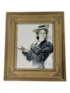 Harrison Fisher Vintage Print, Lovely Lady with Hat - 1907 - Matted & Framed