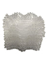 Vintage INDIANA GLASS Clear Square Ruffled Diamond Point-Candy/Nut/dish