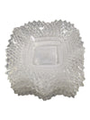 Vintage INDIANA GLASS Clear Square Ruffled Diamond Point-Candy/Nut/dish