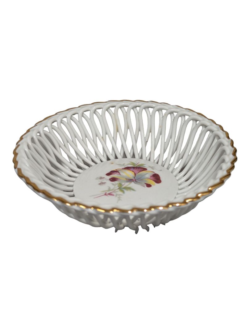 Romanian Porcelain Basket Weave Bowl