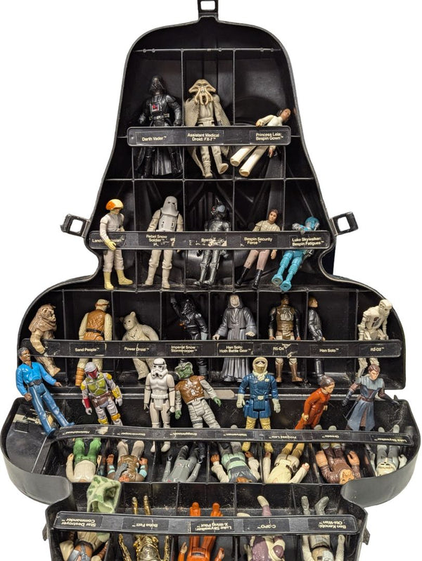 Vintage Star Wars Action Figure Darth Vader Case with 38 Figures