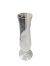 Vintage Art Glass Vase Clear w Frosted Flower Bottom