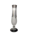Vintage Art Glass Vase Clear w Frosted Flower Bottom