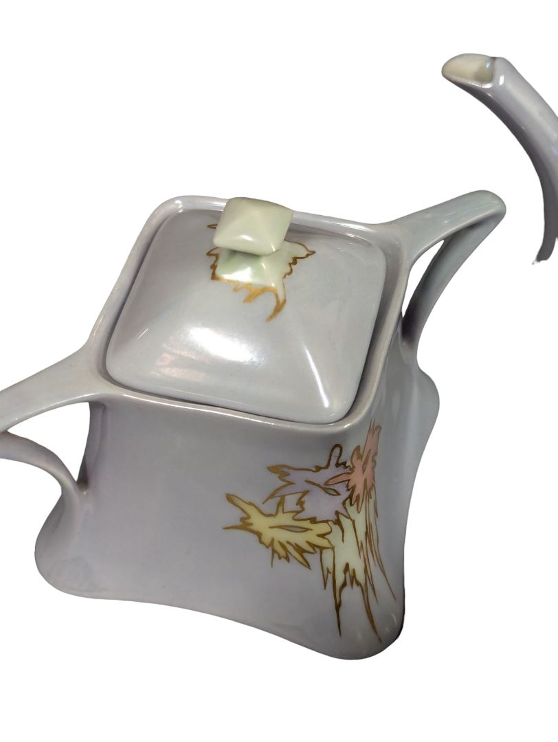 Rare German Square Teapot, Cream & Sugar Set