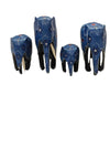 Vintage Mini Hand Carved Wooden Elephants Hand Painted Set