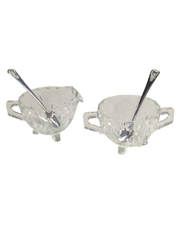 Vintage Creamer & Sugar set w/ Gerber Silver Spoons